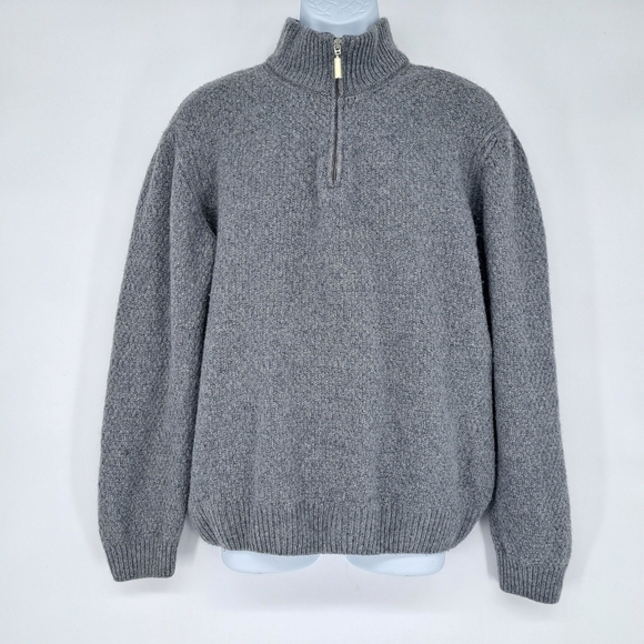 Gianetti Wool Nylon Blend Quarter Zip Pop Over Sweater Made in Italy Size XL - Picture 1 of 6
